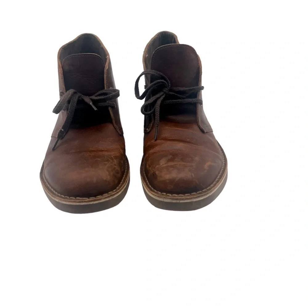 Clarks Buschacre Dark Brown Chukka Lace Up Leather Men's Boots Size 9